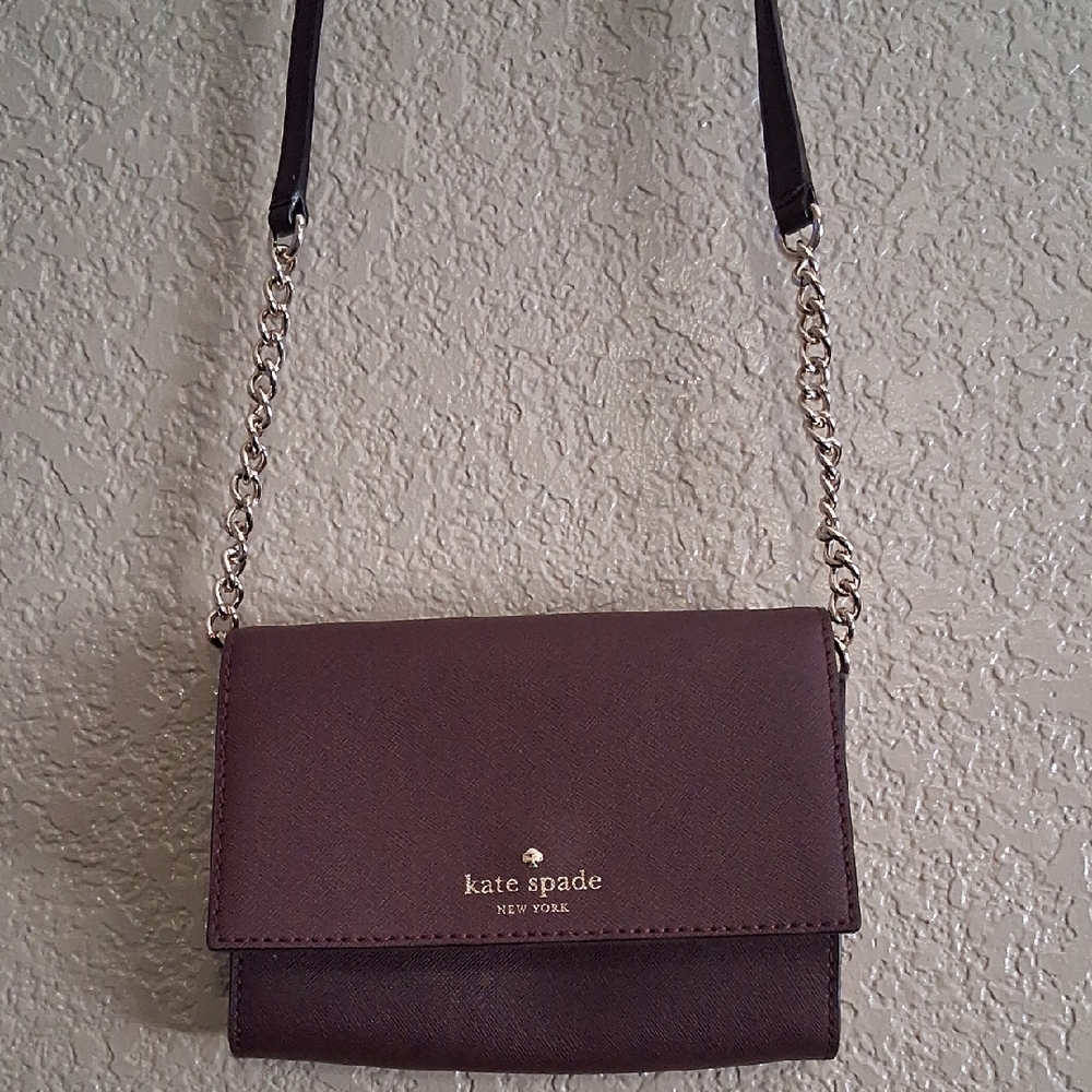 Kate Spade Brown Crossbody Bag with Chain Detail